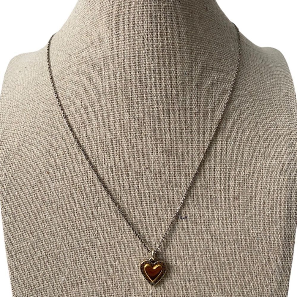 Brighton Rendezvous Heart Necklace in Two Tone Metal